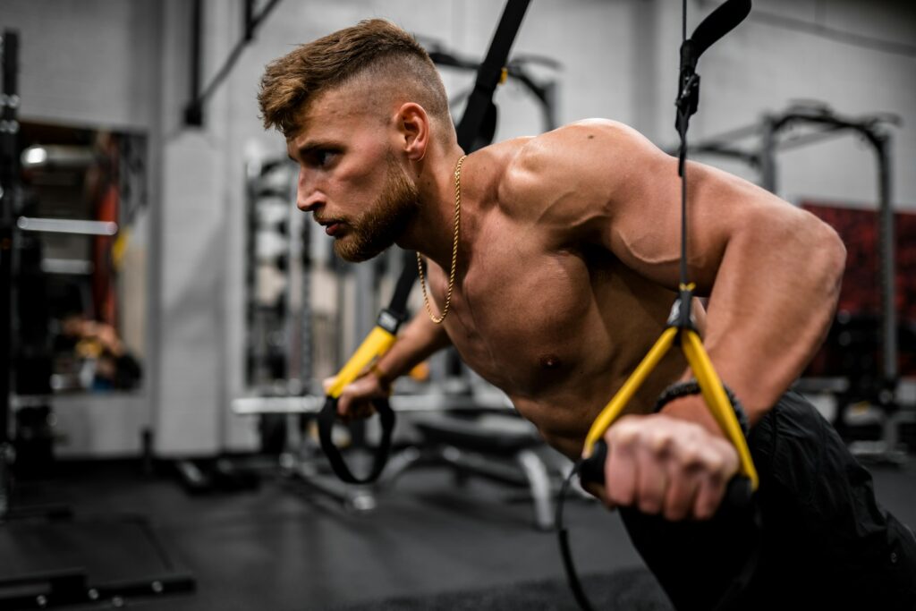 man doing shoulder exercise