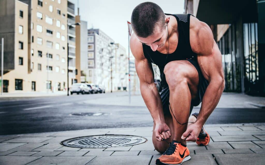 man doing aerobic workout